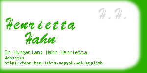 henrietta hahn business card